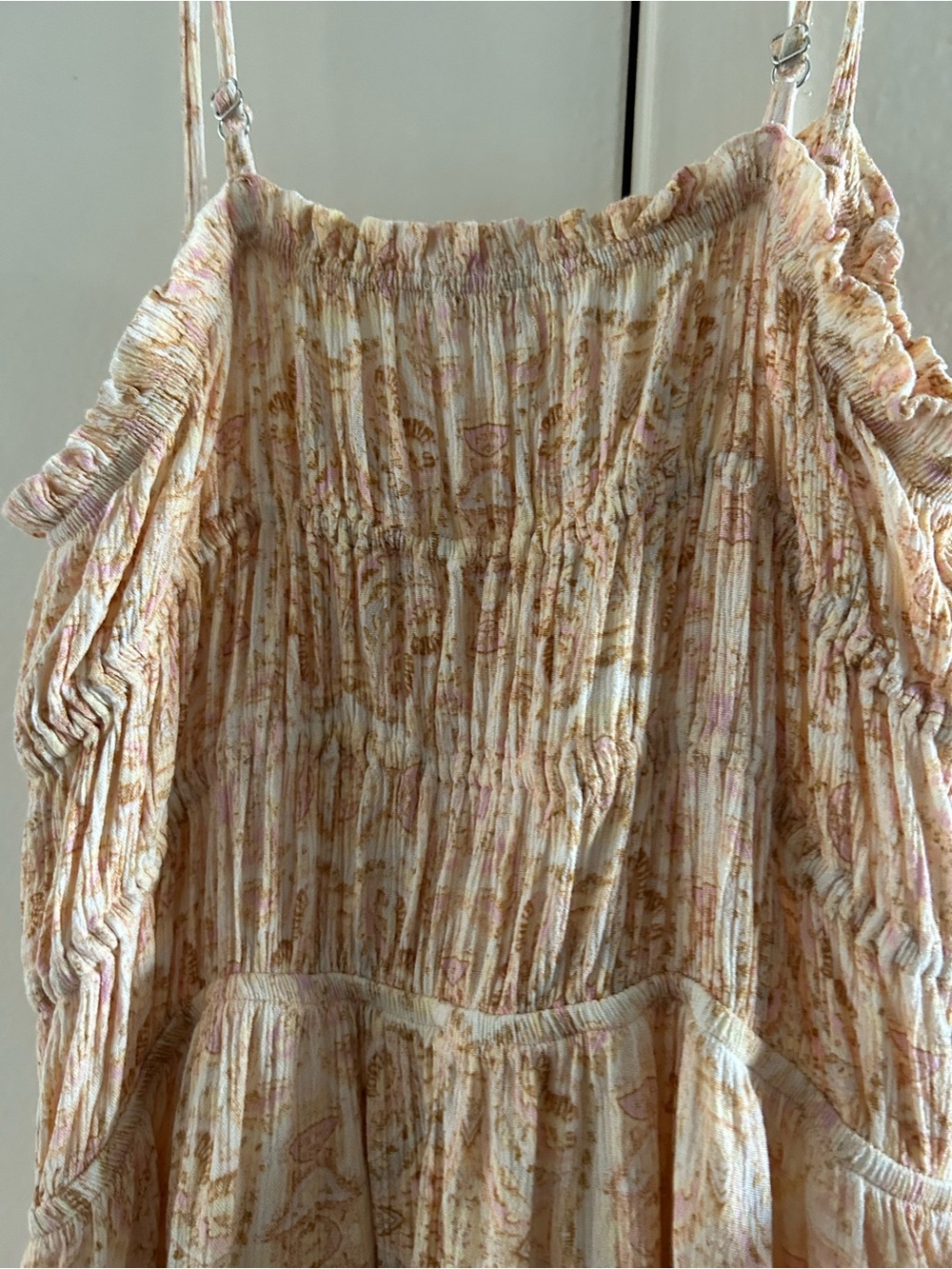 Z Supply Peach and Pink Floral Button-Front Sundress - Picture 6 of 9